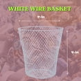 thumbnail image 2 of (2) White Mesh Waste Basket, 9in. Round Open Top Lightweight Trash Can Home Office Organizer Recycling Bins Desk Kitchen Garbage Container, 2 of 7