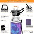 thumbnail image 4 of Qxltty Purple Light Blue Lion Water Bottle 32 oz with Straw BPA Free Reusable Fitness Sport Bottle Perfect for Travel School Outdoors and Gym, 4 of 7