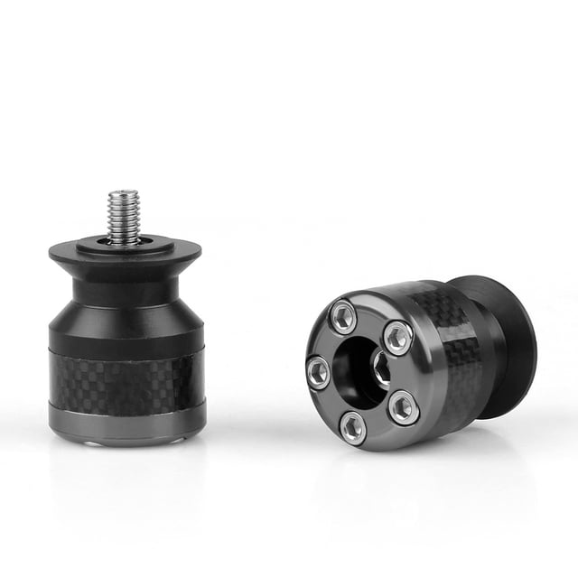 Universal Motorcycle CNC Carbon Fiber 6mm Swingarm Sliders Spools Gray
