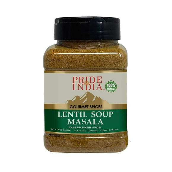 Pride of India - Lentil Soup Masala – Authentic Indian Taste – Spice Blend for Lentil Soups and Stews – Flavorful Mix – Easy to Use – 1.7 oz. Small Dual Sifter Bottle- Ideal for Vegans & Vegetarians