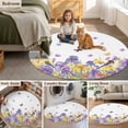 thumbnail image 5 of Round Rugs 6Ft, Purple Yellow Spring Floral Round Area Rug Washable Indoor Throw Carpet, Summer Botanical Birds Soft Non Slip Circle Rug for Office Cabinet Home Decor Aesthetic, 5 of 8