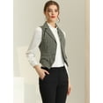 thumbnail image 2 of DARING DIVA Women's Plaid Waistcoat Notched Lapel Collar Vintage Vest XS Green, 2 of 6