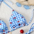 thumbnail image 6 of QUNYINEY Womens Bikini Set Triangle Cherry Halter 2 Piece High Waisted Bathing Swim Suits Tie Side Push Up Womn Swimsuit Sets, 6 of 6