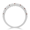 thumbnail image 3 of Diamond and Garnet Ring Guard Stackable Band 14K White Gold (0.37ct), 3 of 4