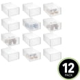 thumbnail image 2 of mDesign Plastic Stackable Closet Shoe Storage Box, Side Opening, 12 Pack, Clear, 2 of 9