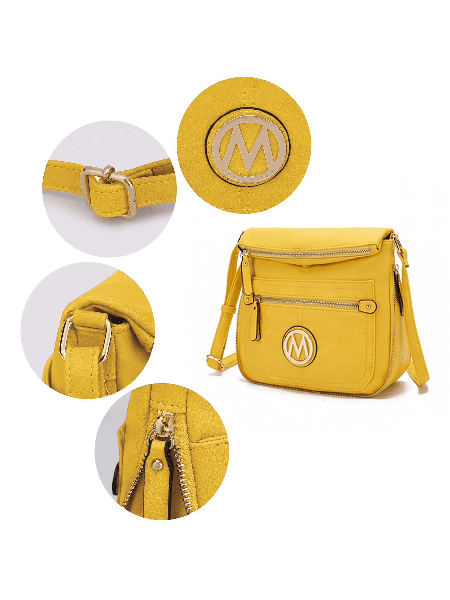 MKF Collection Luciana Women's Crossbody Bag, Vegan Leather Shoulder Bag Handbag Purse for Travel, Work and School by Mia K - Fuchsia Pink MKF Collection Luciana Women's Crossbody Bag, Vegan Leather Shoulder Bag Handbag Purse for Travel, Work and School by Mia K - Fuchsia Pink