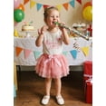 thumbnail image 5 of BemeyourBBs Kids Toddler Baby Girl Birthday Outfit 1 2 3 4 Years Old Birthday Summer Clothes Ruffle Short Sleeve Embroidery Letters T-shirt with Tulle Tutu Skirt Set, 5 of 9