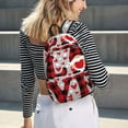 thumbnail image 5 of Yiaed Buffalo Plaid Love And Gnome Print Print Laptop Backpack Travel Canvas Backpack Vintage Aesthetic Backpack for School Knapsack Backpack Backpack for School-Medium, 5 of 5