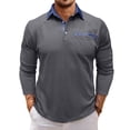 thumbnail image 1 of Blusa y camisa de manga larga con cuello vuelto para hombre, estilo casual, con bloques de color, de poliéster y manga larga., 1 of 7