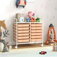 thumbnail image 2 of Costway 12 Drawers Rolling Cart Storage Scrapbook Paper Studio Organizer Bins Light Pink, 2 of 10
