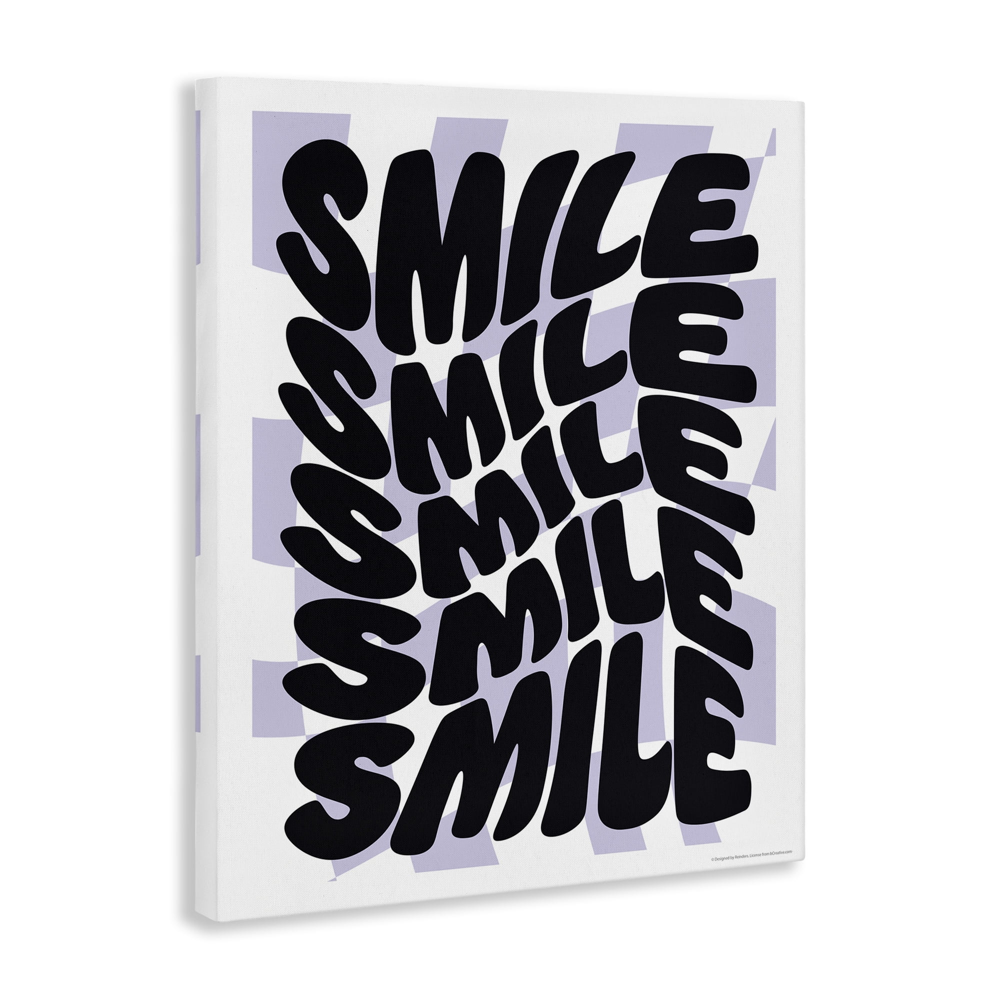 Stupell Industries Wavy Smile Typography Text & Numbers Painting Wrapped Canvas Art Print Wall Art, 24 x 30
