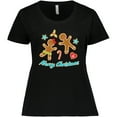 thumbnail image 3 of Inktastic Merry Christmas with Gingerbread Cookies Women's Plus Size T-Shirt, 3 of 5