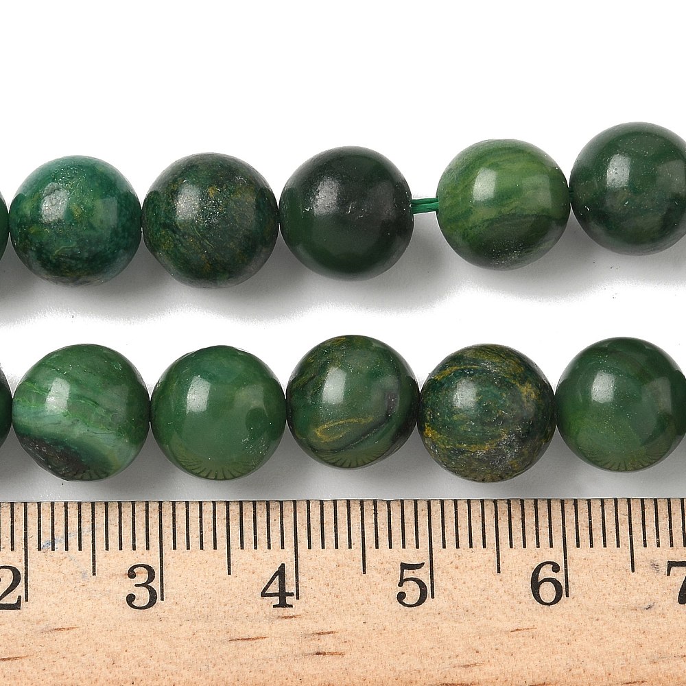 Natural African Jade Beads Strands Round Grade A Green 10mm Hole: 1mm about 37pcs/strand 15.3 inch