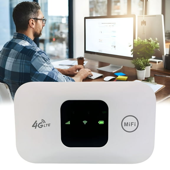 GJX 4G LTE Router, Portable AC1200 Dual Band Unlocked 4G Modem Router with SIM Card Slot, 4 Build-in Antennas and WiFi Speed Up to 150Mbps, Mobile Hotspot for Travel Camping & Security Camera