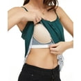 thumbnail image 3 of CARCOS Tank Tops with Built in Bras for Women Plus Size Summer Cami Swing Lace Flowy Adjustable Spaghetti Strap Camisole Top Green,Medium, 3 of 5