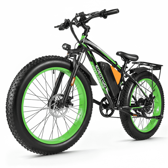 EOEOTWO Electric Bike for Adults, 26*4.0 Fat Tire E-Mountain Bicycle,Peak 1500W Motor ,Top Speed 30MPH,48V 20Ah 7-Speed Ebike UL2849