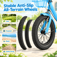 thumbnail image 3 of Kids Tricycle for Boys Ages 4-9, Akaber 16" Tricycle for Kids with 2 Storage Baskets, Dual Handbrake, Blue, 3 of 8