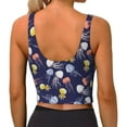 thumbnail image 3 of Lsque Colorful Jellyfish Printed Women'S Sports Bra, Compression, Moisture Wicking, High-Impact Sports Bra For Women,Supportive sports bra-Medium, 3 of 9