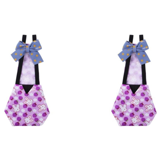 Billuyoard Pañales de pato impermeables, pañal de pollo con lazo bonito, lavable, reutilizable, suministros para aves de corral, ropa, producto Conejo Morado XS 2Conjunto