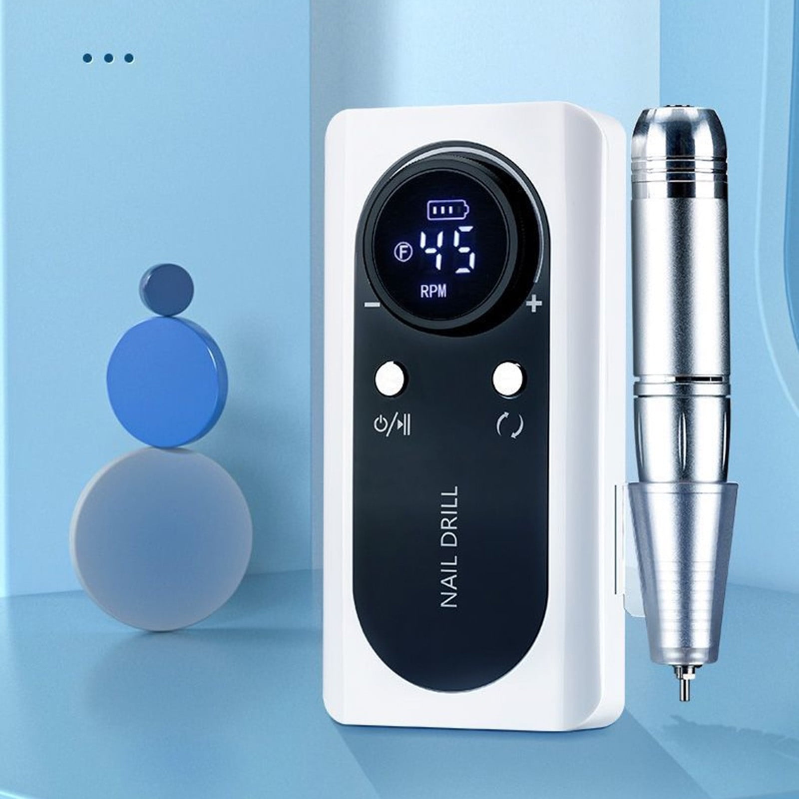 Portable Nail Drill 45000 Rechargeable E File Machine for Acrylic Gel Removal Cordless Nail File for Manicure and Salon Use Complete Bits Kit Included