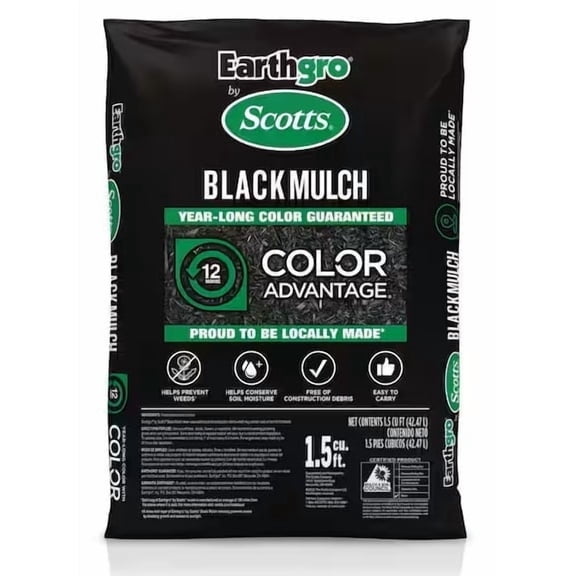 Lot of 6 bags total 9 Cu. Ft. Scotts Earthgro Black Mulch. delivered to ur door
