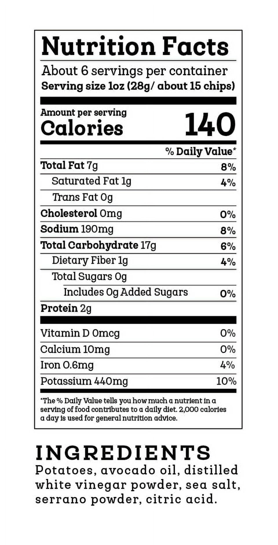 (2 pack) Siete Kettle Cooked Potato Chips Serrano Sea Salt & Vinegar - 5.5 oz