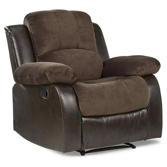 Lexicon Cranley Traditional Microfiber Reclining Chair in Chocolate