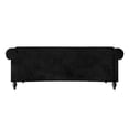thumbnail image 3 of Home Design Kelso Velvet Rolled Arm Sofa with Deep Button Tufting, Nailhead Trim and Turned Legs, Black, 3 of 6