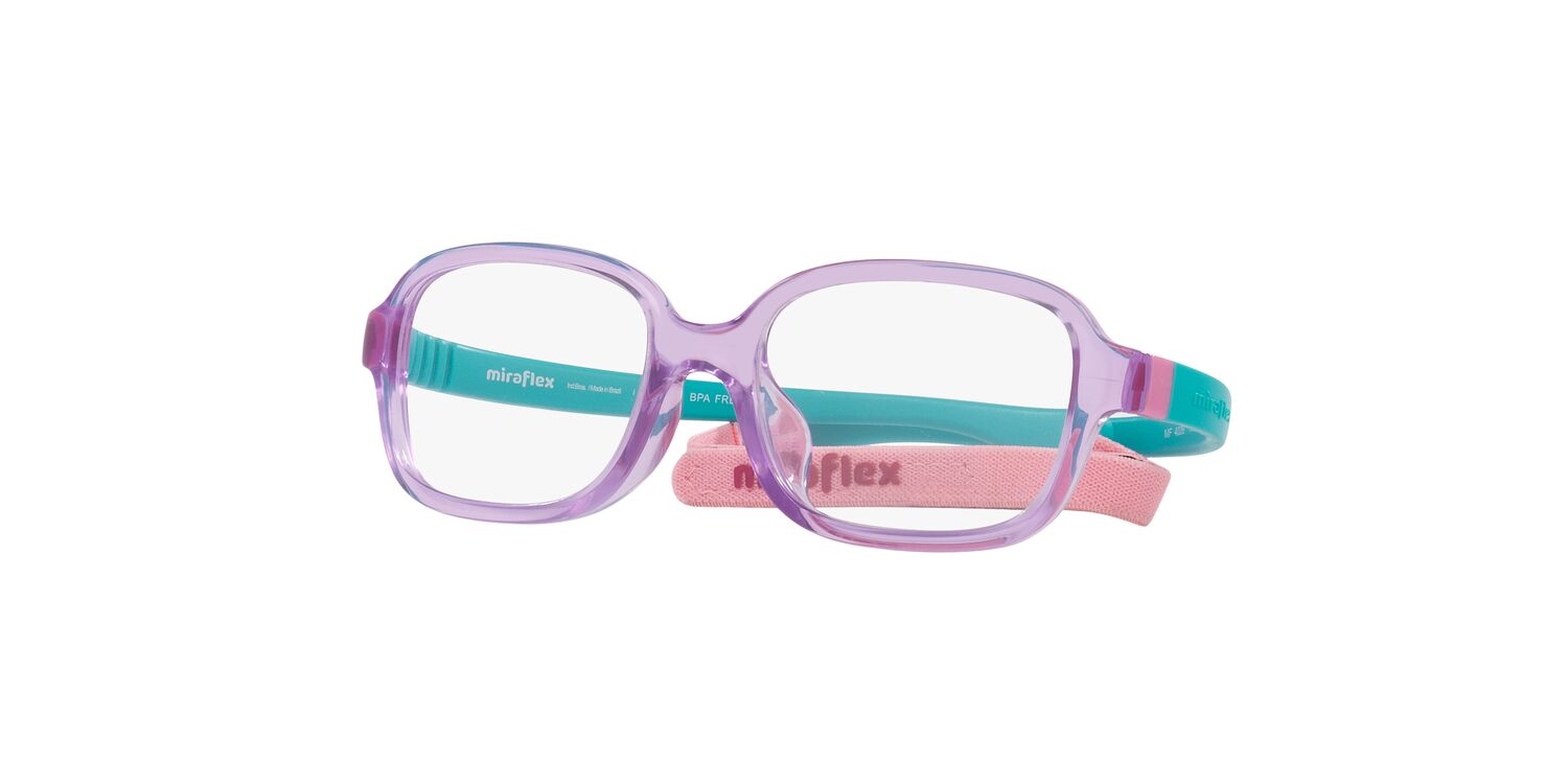 Miraflex Youth 0MF4026 Flexible Fort-x Eyeglasses with Headband and Case, Translucent Violet, 46mm