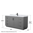 thumbnail image 5 of Wyndham Collection Miranda 66" Metal & Wood Single Bathroom Vanity in Gray/Black, 5 of 6
