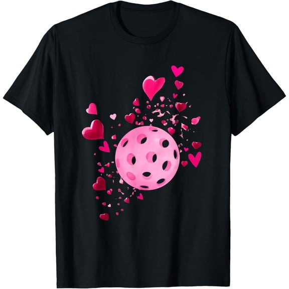NODB Pickleball Love Day Heart Pickleball Player T-Shirt BLACK Unisex S-5XL Hot Trending Shirt, Vintage Birthday Gift