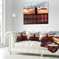 thumbnail image 2 of Designart Pier California at Sunset with Clouds - Seashore Throw Pillow - 16x16, 2 of 4
