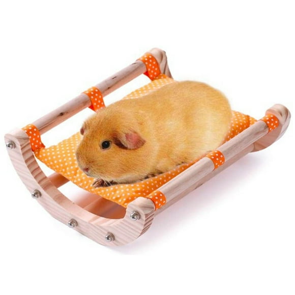 Hamster Bed Rocking Wood: Detachable Small Animal Bed Guinea Pig Bed for Cage