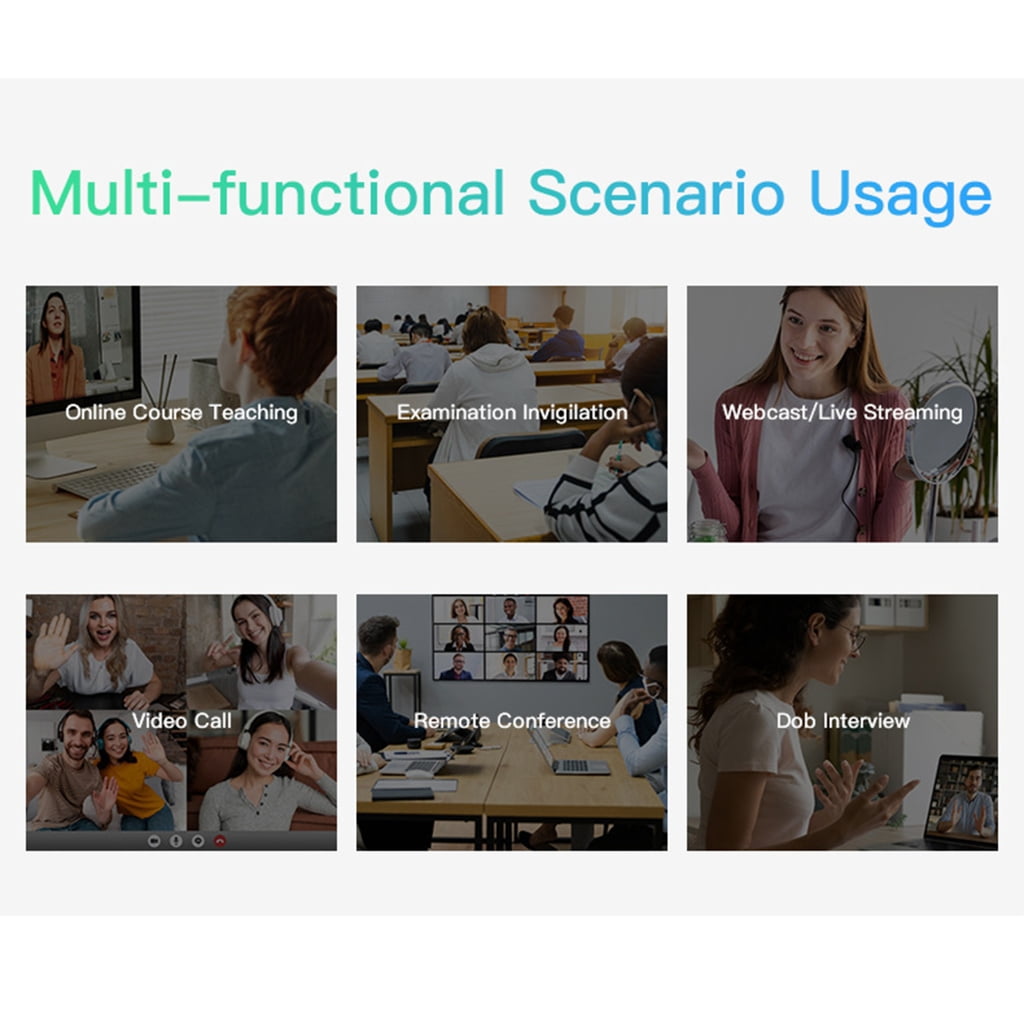 Intelligent Focus 2K Webcam With Bright Image And Built In Microphone For Computer Meetings