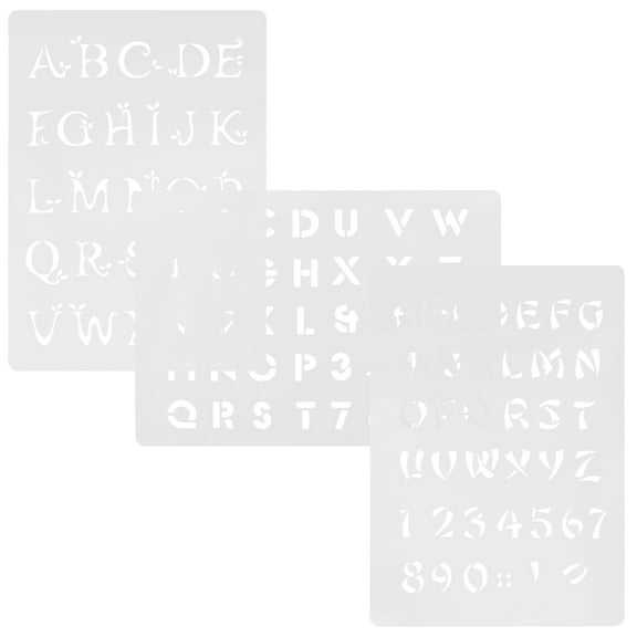 OUNONA 3pcs English Letters Painting Stencils Letters Templates Alphabet Stencils Letter Templates