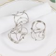 thumbnail image 5 of BalsaCircle 4 Silver Metal Hollow Woven Dinner Napkin Rings Rhinestones Wedding Party Event Decorations Supplies, 5 of 8