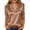 Khaki, variant on Satin Push Up Neck Three Quarter Sleeve T Shirt For Elegant Casual Blouse Soft Top Trendy Cute T-Shirts,Purple XXL