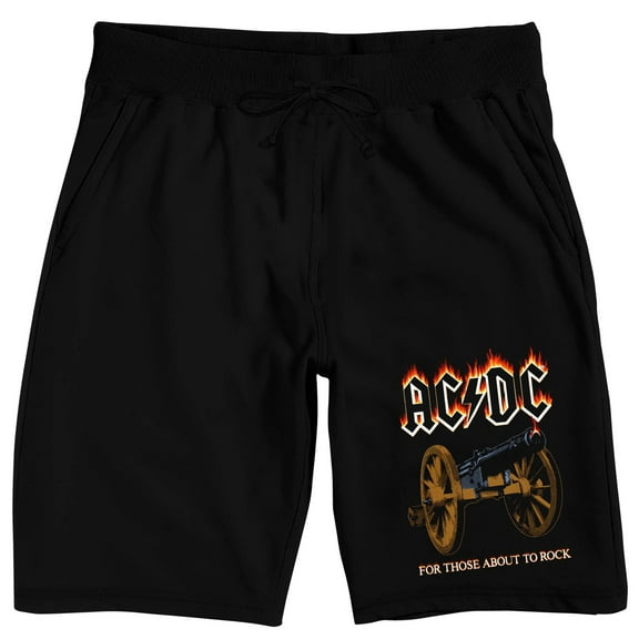 ACDC Cannon Men's Black Sleep Pajama Shorts-Large