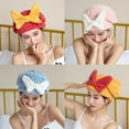 thumbnail image 2 of NWOKYZGH Microfiber Hair Drying Caps, 2-Pack Extra Soft and Ultra Absorbent Fast-Drying Hair Turban Wraps, Shower Caps for Girls and Women with Cute Bowtie Design, 2 of 2
