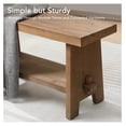 thumbnail image 5 of Solid Wood Entryway Bench - 31.5" Farmhouse Small Storage Seat, Rustic Narrow Bench for Entryway, Hallway, Living Room, Dining Room, Brown, 5 of 8