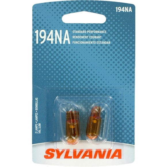 Sylvania Silverstar Roof Marker Light Bulb 194NA.BP2 194; Halogen Mini Bulb; Natural Amber; Set Of 2; Blister Pack