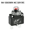 thumbnail image 3 of Thermal Circuit Breakers 9A 125/250V AC 32V DC Push Button Reset Overload Protectors Switch with Waterproof Cap 2 Pcs, 3 of 4