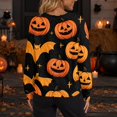 thumbnail image 6 of Halloween Cardigan Sweaters for Women Novelty Halloween Pumpkin Womens Cardigan Sweaters Open Knit Utton Down Cropped Long Sleeve Fall Holiday Plus Size Tunic Sweater Yellow XL, 6 of 6