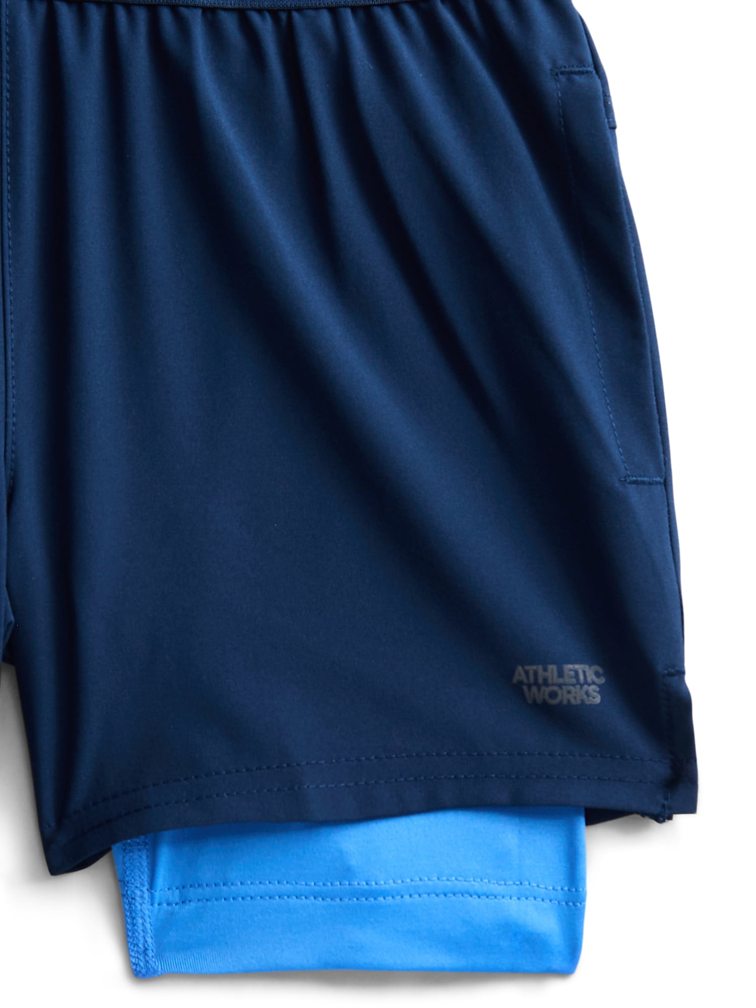 Athletic Works Boys 2-in-1 Training Shorts with Compression Liner, Sizes 4-18