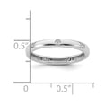 thumbnail image 4 of 14k White Gold Polished Size 6.5 Bezel-set 1/10 carat Diamond Complete Eternity Band, 4 of 5