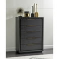 thumbnail image 2 of HFO Avery Modern Wood Chest with 5 Drawers & Ball Bearing Drawer Guides in Black, 2 of 6