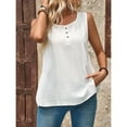 thumbnail image 6 of Uooqdmx Linen Tank Tops for Women, Gauze Shirts for Women, Plain Tank Tops for Women, Loose Fitting Tank Tops for Women, Sleeveless Tunic Tops for Women, White XXL, 6 of 7