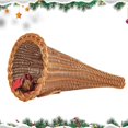 thumbnail image 5 of Unique Thanksgiving Basket Height Christmas Cornucopia Basket Horn Shape Weaven Basket Table Christmas Decorations For Fall Thanksgiving Home Decor,Woven Basket Christmas Decorations, 5 of 9