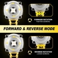 thumbnail image 6 of Cordless Impact Wrench Compatible with DeWalt 20V MAX Battery (No Battery) 1/2" Brushless High Torque Impact Gun,1106.34ft-lbs (1500N.m), 3-Speed Mode, 6 of 15