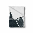thumbnail image 2 of Saying Soft Flannel Fleece Throw Blanket, Home is Where the Tent is Lettering with Pine Trees Camping Travel Theme, Cozy Plush for Indoor and Outdoor Use, 50" x 60", Dark Blue and White, by Ambesonne, 2 of 6